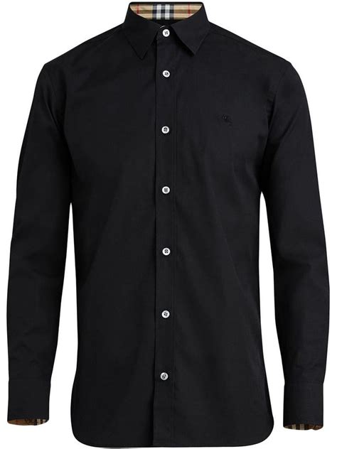 burberry mens black shirt|men's Burberry button down shirt.